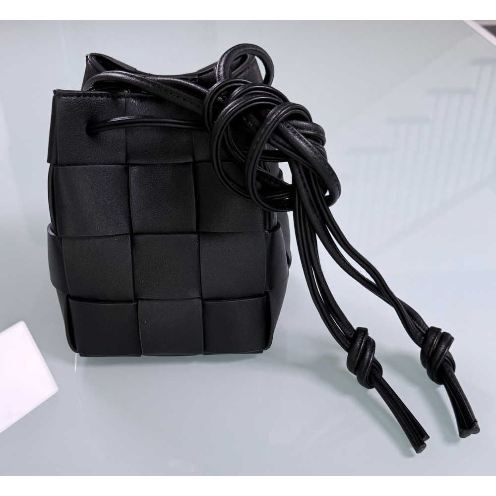 Unbranded Cassette Bucket Bag PU Leather Small Black GrannieCore